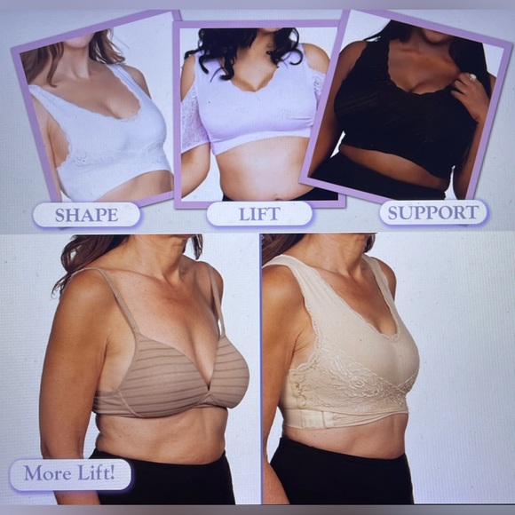 2 pack Seamless Lift Bra with Front Cross Side Buckle Wirefree Lift Support Bra. - Picture 5 of 10